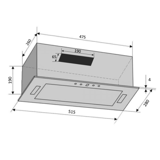 Вытяжка встраиваемая VENTOLUX PUNTO 52 X (800) KN - 3