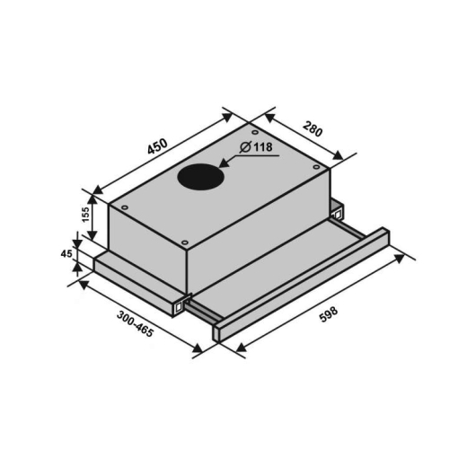 Витяжка VENTOLUX GARDA 60 BK (500) LED - 6