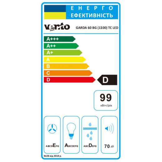 Вытяжка VENTOLUX GARDA 60 BG (1100) TC LED - 10