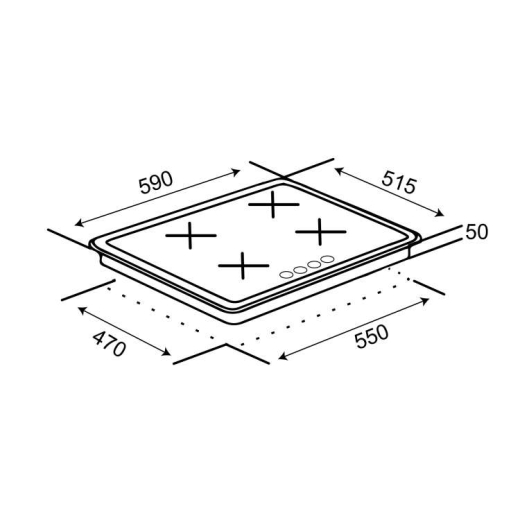 Варильна поверхня VENTOLUX HG640-MA3 S (WH) - 3