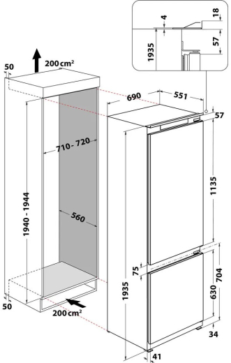 Холодильник вбудовуваний Whirlpool WH SP70 T232 P - 9