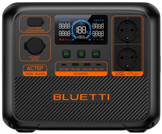Зарядна станція BLUETTI AC70P 864Wh 1000W - 1