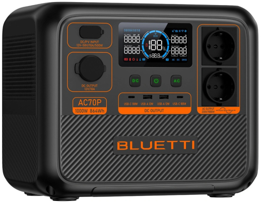Зарядна станція BLUETTI AC70P 864Wh 1000W - 4