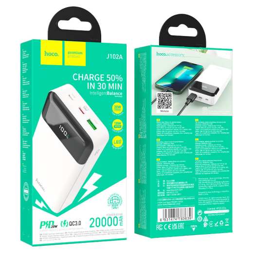 Повербанк Hoco J102A Cool Figure 20000mAh 20W Black - 8