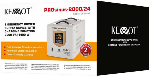 ДБЖ Kemot PROsinus-2000 24V 230V 2000VA/1400W (URZ3428) - 4