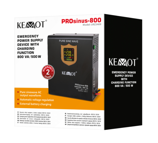 Источник бесперебойного питания KEMOT PROsinus-800 12/230 V 500W/800VA (URZ3409) - 4