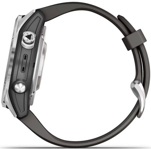 Смарт-годинник Garmin Fenix 7S Pro Solar Silver w. Graphite Band (010-02776-00/01) - 4