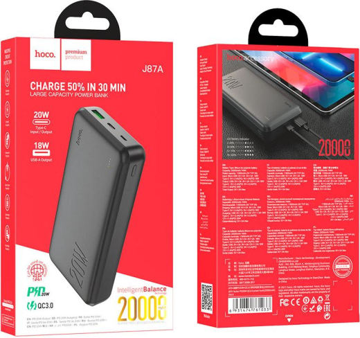 Повербанк Hoco J87A 20000mAh 20W Black - 4