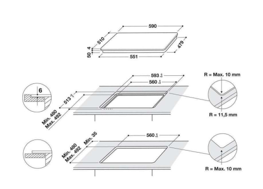 Варильна поверхня електрична Hotpoint-Ariston HB 4860B NE - 4