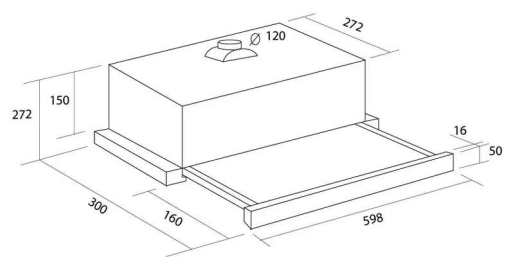 Вытяжка телескопическая Pyramida TX 60 (1100) R BL - 5