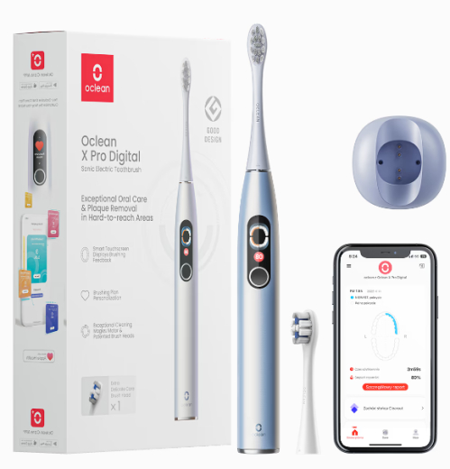 Зубная щетка электрическая Oclean X Pro Digital Electric Toothbrush Glamour Silver (6970810552560) - 1
