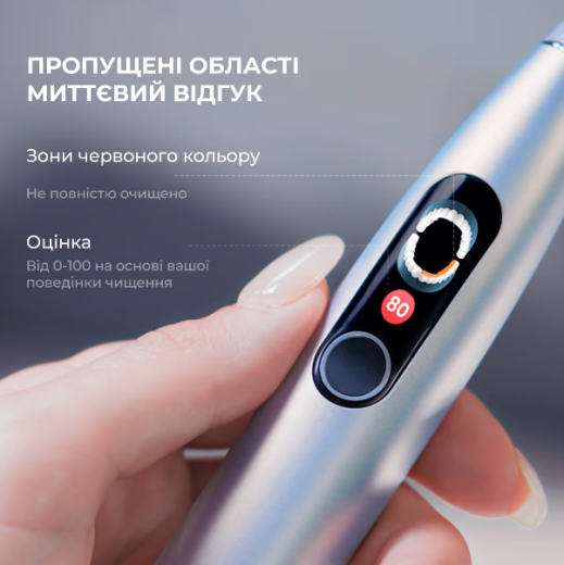 Зубная щетка электрическая Oclean X Pro Digital Electric Toothbrush Glamour Silver (6970810552560) - 5