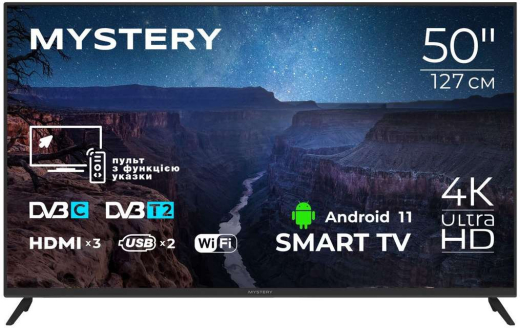 Телевізор Mystery MTV-5060UDT2 Black - 1