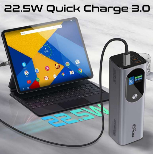 Універсальна мобільна батарея Promate Titan-160 140W 27600mAh Gray (titan-160) - 6