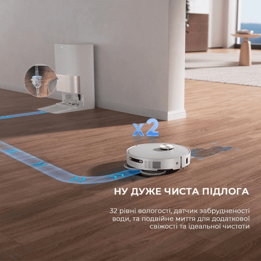 Робот-пылесос с влажной уборкой Dreame X40 Ultra White - 9