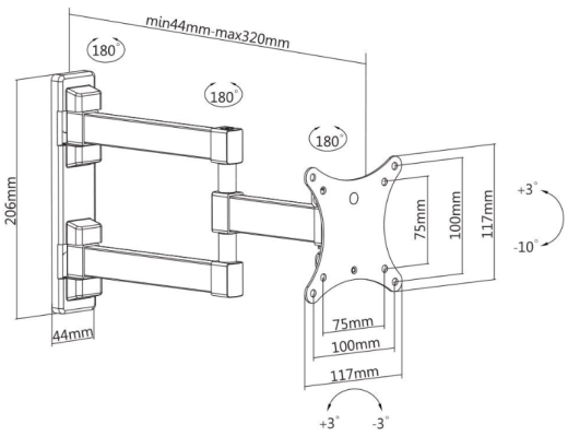 Настенное крепление Satelit 13-32PIVOT100A - 2