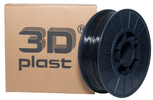 Філамент 3Dplast PLA 1.75mm 0.85kg black (3DPLA17508BLK) - 1
