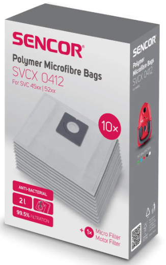 Микрофибровые мешки для пылесоса Sencor SVCX 0412 BAGS SVC 45/52 (10pcs) (7185668) - 2