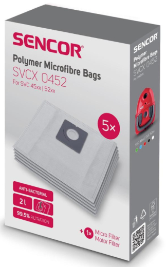 Мешок для пылесоса одноразовый + фильтры Sencor BAGS SVC 45/52 5pcs - 2