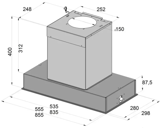 Вытяжка встраиваемая Fabiano Festa 60 White - 4