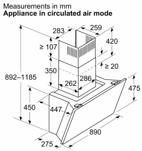 Витяжка похила Bosch DWK91LT60 - 7