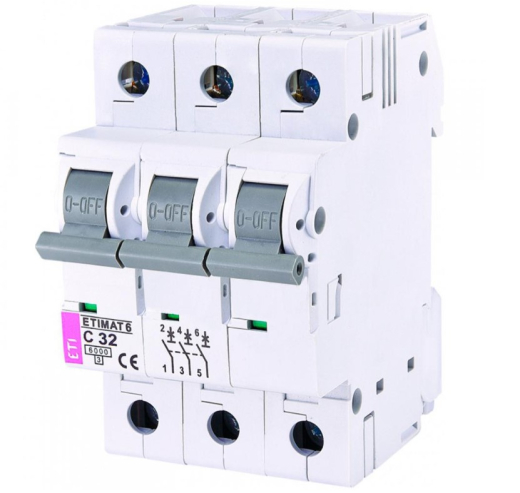 Автоматичний вимикач ETI ETIMAT 6 3P 32А C 6кА (2145519) - 1