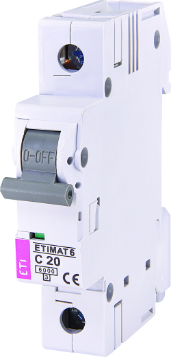 Автоматический выключатель ETI ETIMAT 6 1p С 20А (2141517) - 1