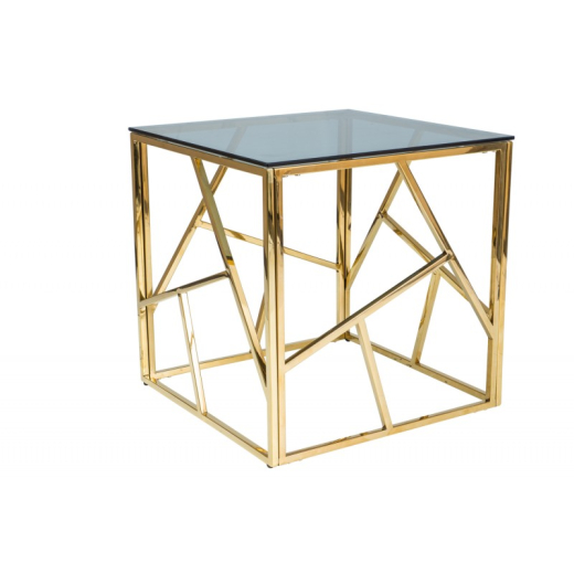 Кофейный столик Signal Escada B дымчатое стекло / золото, 55x55см - 1