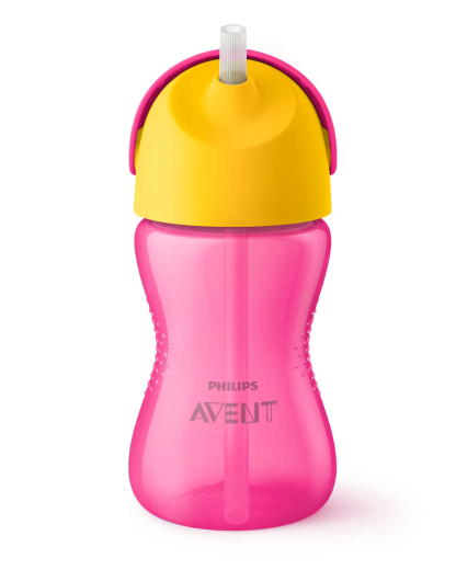 Чашка Avent із трубочкою 300 мл. 12+ рожевий SCF798/02 - 1