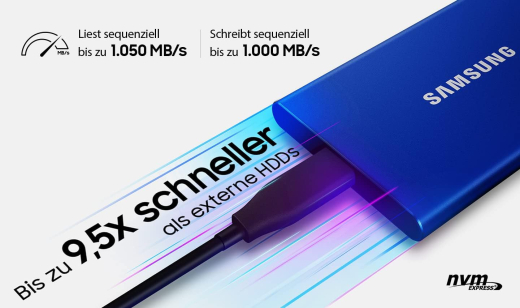 SSD накопитель Samsung T7 1 TB Titan Gray (MU-PC1T0T/WW) - 7
