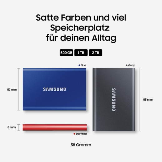 SSD накопитель Samsung T7 1 TB Titan Gray (MU-PC1T0T/WW) - 8