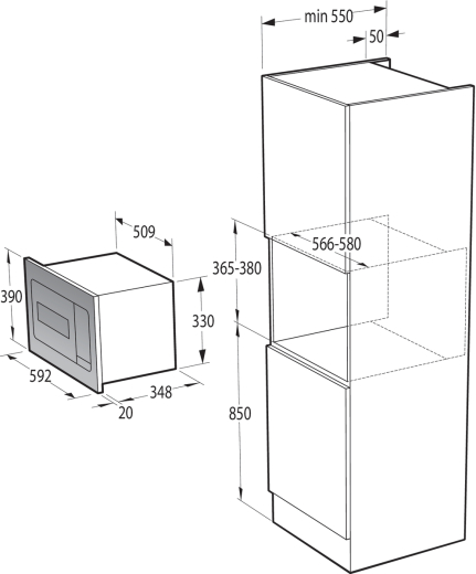 Встраиваемая микроволновая печ  Gorenje BM235SYB - 6