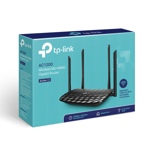 Маршрутизатор TP-Link ARCHER C6 AC1200, 4xGE LAN, 1xGE WAN - 1
