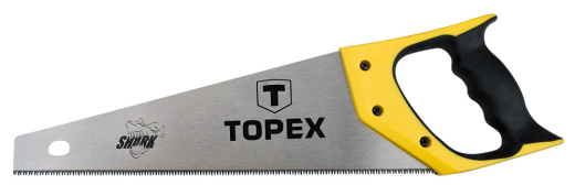 Ножівка по дереву TOPEX Shark, полотно 400 мм, загартовані зубці з тригранним заточенням, 7TPI, 510 мм (10A440) - 1