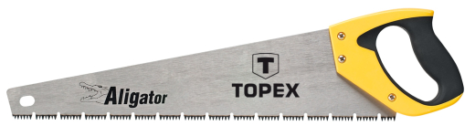 Ножівка по дереву TOPEX Aligator, полотно 450 мм, загартовані зубці з тригранним заточенням, 7TPI, 515 мм (10A446) - 1
