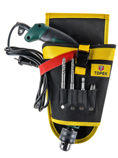 Кобура для інструменту TOPEX, широка кишеня для дриля або шурупокруту, 4 кишені для свердлів (79R415)	 - 1