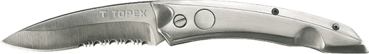Нож складной TOPEX, 205мм, лезвие 80мм, фиксатор, держатель металлический (98Z110) - 1
