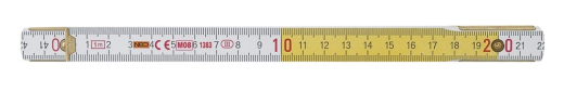 Метр Neo Tools складаються дерев'яний 2 м, біло-жовтий (74-020) - 1