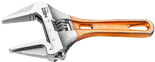 Ключ розвідний Neo Tools короткий 185 мм, робочий діапазон 0-53 мм - 1