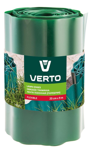 Стрічка газонна Verto 20 cm x 9 m, зелена - 1