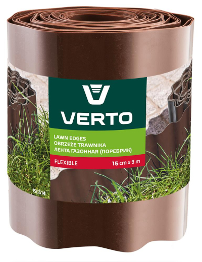 Стрічка газонна Verto 15 cm x 9 m, коричнева - 1