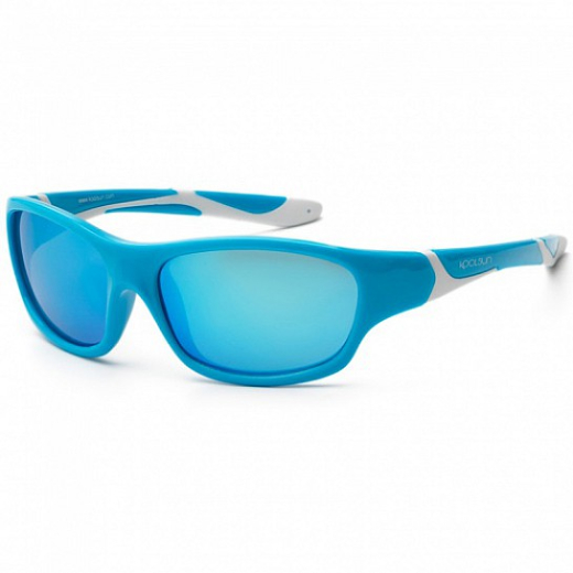 Детские солнцезащитные очки Koolsun бирюзово-белые серии Sport (Размер: 6+) - 1