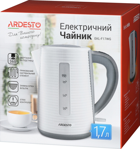 Электрочайник Ardesto EKL-F17WG белый + серый - 6