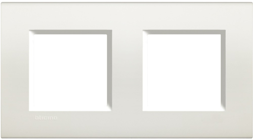Bticino LivingLight Рамка прямокутна, 2 поста, колір Білий - 1