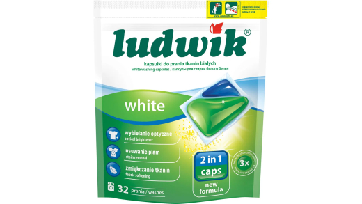 Капсулы для стирки белых тканей Белый 2 в 1 32 шт. LUDWIK - 1