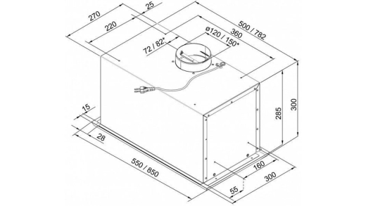 Вытяжка встраиваемая GORENJE DKI550M/3 - 2