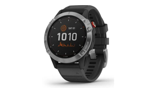 Смарт-часы Garmin Fenix 6 Solar Silver with black band (010-02410-00) - 1