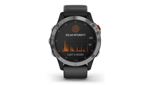 Смарт-часы Garmin Fenix 6 Solar Silver with black band (010-02410-00) - 2