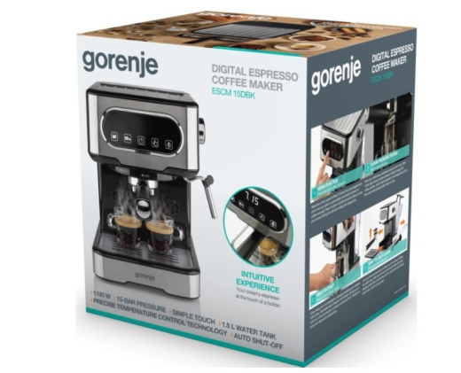 Рожковая кофеварка эспрессо Gorenje ESCM15DBK - 6