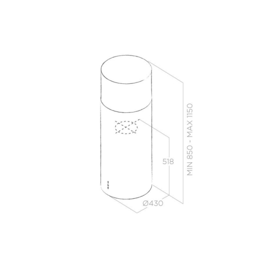 Витяжка Elica TUBE PRO ISLAND BL MAT/A/43 - 2